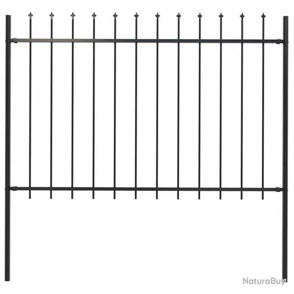 Clture de jardin avec dessus en lance Acier 1,8 m Noir alsavelo