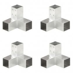 Connecteurs de poteau 4 pcs Forme en Y Métal galvanisé 71x71 mm alsavelo