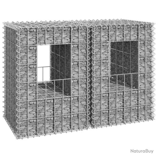 Poteaux  panier de gabion 2 pcs 40x40x60 cm Fer alsavelo