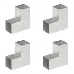 Connecteurs de poteau 4 pcs Forme en L Métal galvanisé 91x91 mm alsavelo