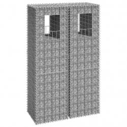 Poteaux à panier de gabion 2 pcs 40x40x140 cm Fer alsavelo