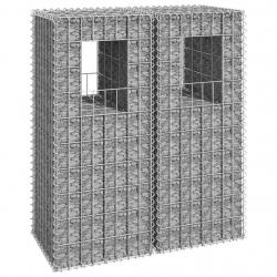 Poteaux à panier de gabion 2 pcs 40x40x100 cm Fer alsavelo