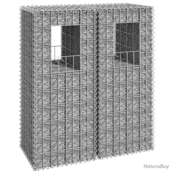 Poteaux  panier de gabion 2 pcs 40x40x100 cm Fer alsavelo