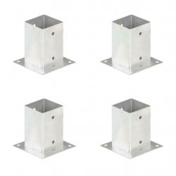 Ancres de poteau 4 pcs Métal galvanisé 91 mm alsavelo