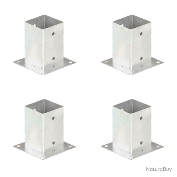 Ancres de poteau 4 pcs Mtal galvanis 91 mm alsavelo