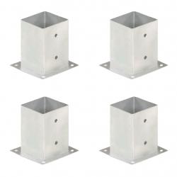 Ancres de poteau 4 pcs Métal galvanisé 101 mm alsavelo