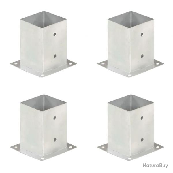 Ancres de poteau 4 pcs Mtal galvanis 101 mm alsavelo