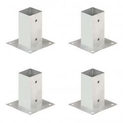 Ancres de poteau 4 pcs Métal galvanisé 71 mm alsavelo