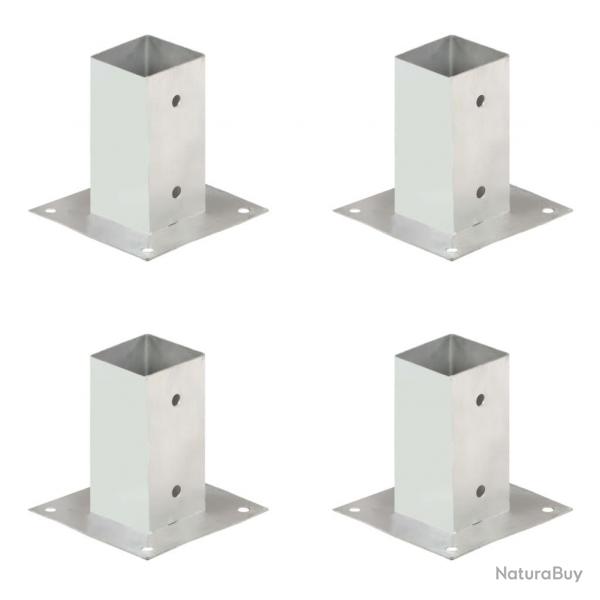 Ancres de poteau 4 pcs Mtal galvanis 71 mm alsavelo