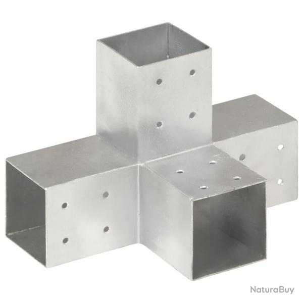 Connecteur de poteau Forme en X Mtal galvanis 81x81 mm alsavelo