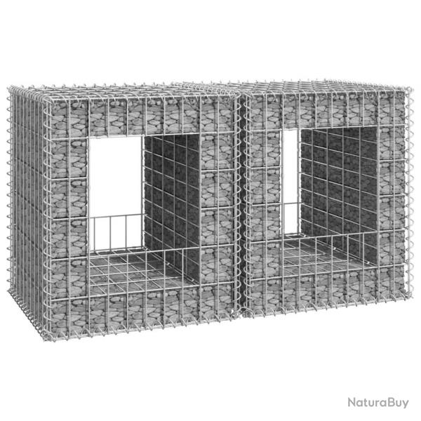 Poteaux  panier de gabion 2 pcs 50x50x60 cm Fer alsavelo