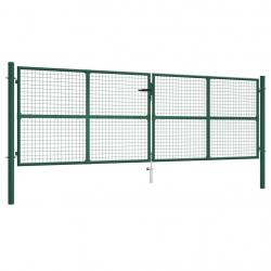 Portail en treillis de jardin acier 390x125 cm vert alsavelo