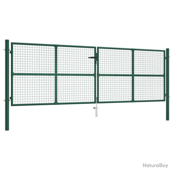Portail en treillis de jardin acier 390x125 cm vert alsavelo