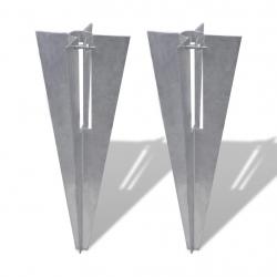 Piquets de poteau de clôture 2 pcs acier alsavelo