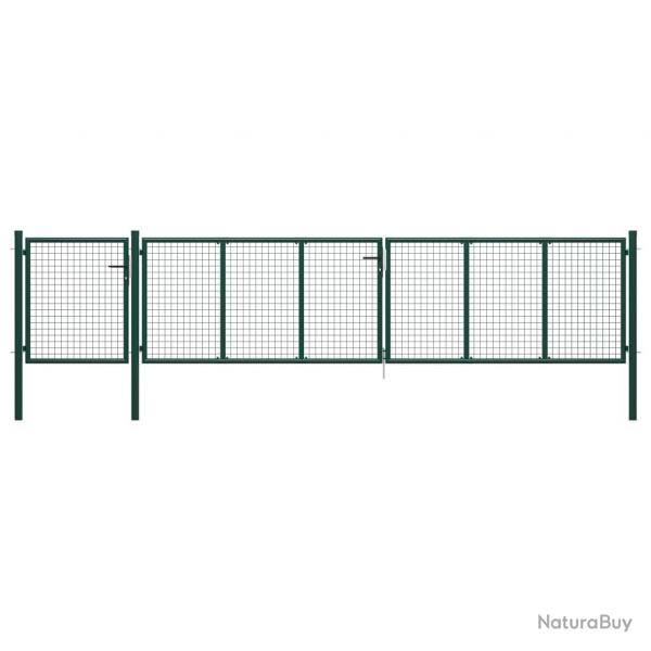 Portail de jardin Acier 500 x 75 cm Vert alsavelo