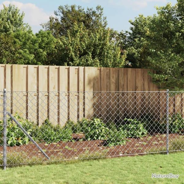 Clture en mailles de chane avec bride argent 1x25 m alsavelo
