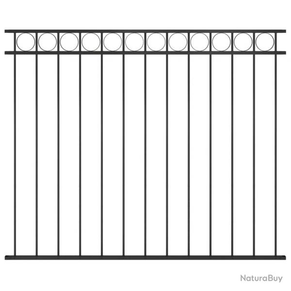 Panneau de clture Acier 1,7x1,5 m Noir alsavelo