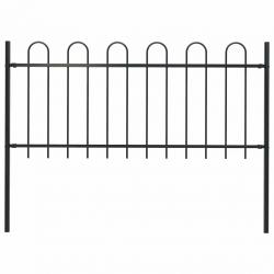 Clôture de jardin avec dessus en cerceau Acier 1,8 m Noir alsavelo