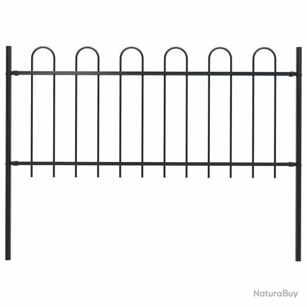 Clture de jardin avec dessus en cerceau Acier 1,8 m Noir alsavelo