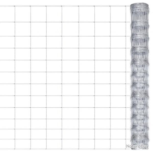 Clture de jardin Acier galvanis 50x1,25 m Argent alsavelo