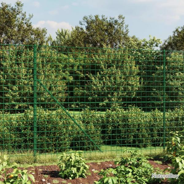 Clture en treillis mtallique vert 1,4x10 m acier galvanis alsavelo