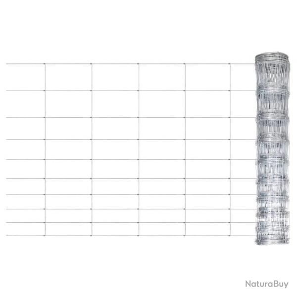 Clture de jardin Acier galvanis 50x1,5 m Argent alsavelo