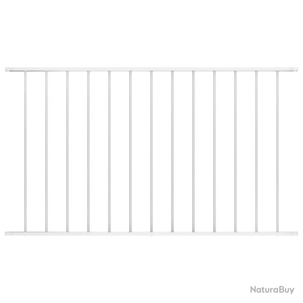 Panneau de clture Acier enduit de poudre 1,7x1 m Blanc alsavelo