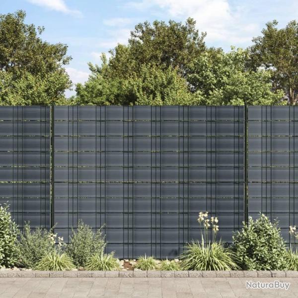 Brises-vues de jardin 10 pcs noir 252,5x19 cm PVC alsavelo
