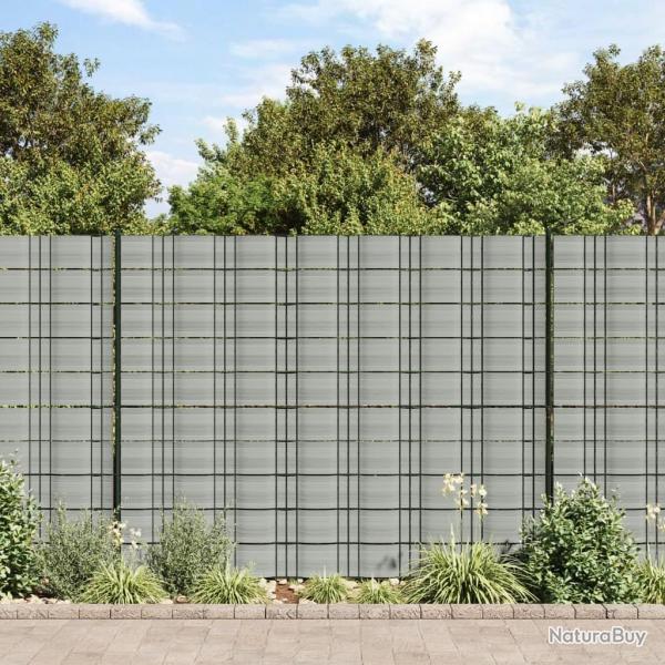 Brises-vues de jardin 10 pcs gris pierre 252,5x19 cm PVC alsavelo