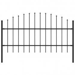 Clôture de jardin avec dessus en lance Acier 1,7 m Noir alsavelo