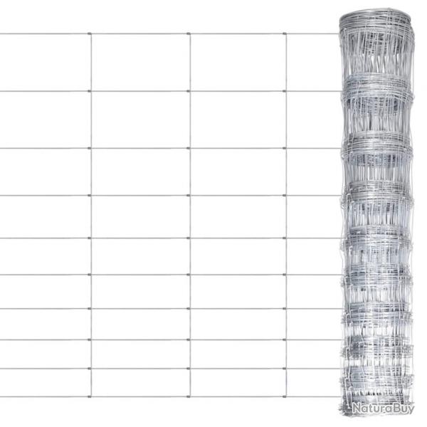 Clture de jardin Acier galvanis 50x1,2 m Argent alsavelo