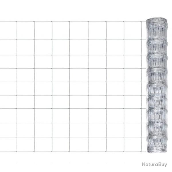 Clture de jardin Acier galvanis 50x1 m Argent alsavelo