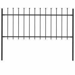 Clôture de jardin avec dessus en lance Acier 1,8 m Noir alsavelo