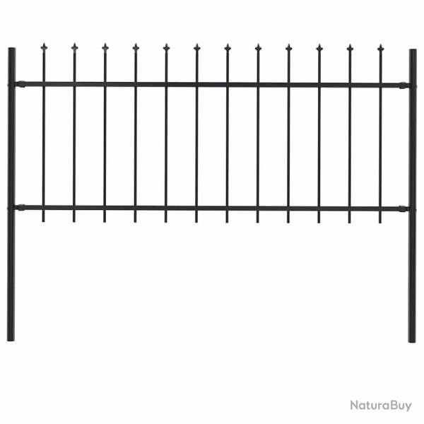 Clture de jardin avec dessus en lance Acier 1,8 m Noir alsavelo