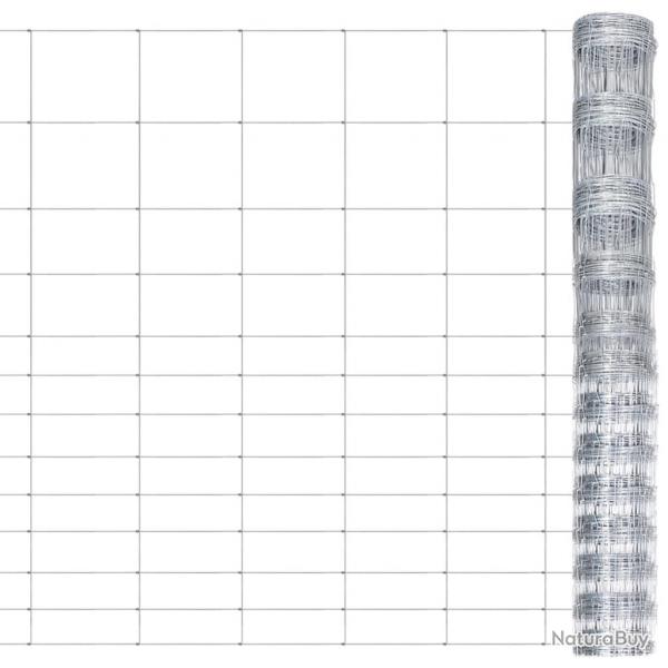 Clture de jardin Acier galvanis 50x1,5 m Argent alsavelo