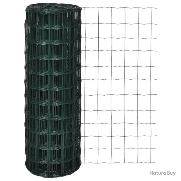 Clture euro Acier 25 x 1,2 m Vert alsavelo