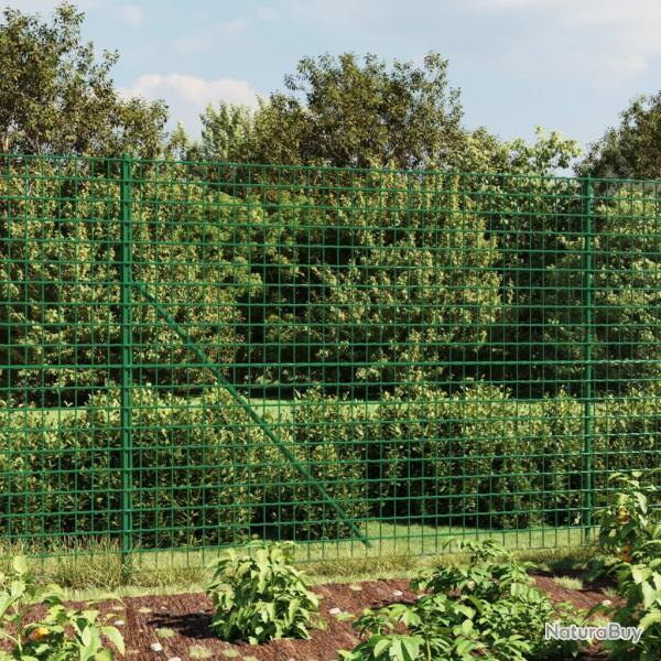 Clture en treillis mtallique avec bride vert 1,8x10 m alsavelo