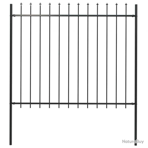 Clture de jardin avec dessus en lance Acier 1,8 m Noir alsavelo