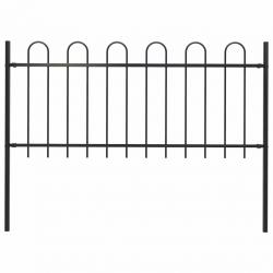 Clôture de jardin avec dessus en cerceau Acier 1,8 m Noir alsavelo