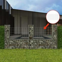 Panier de gabion en forme de U Acier galvanisé 240x20x100 cm alsavelo
