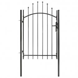 Portail de jardin Acier 1 x 2 m Noir alsavelo
