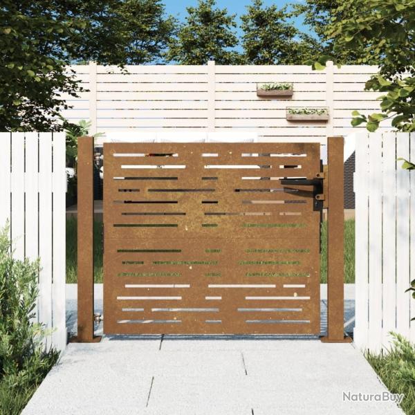 Portail de jardin 105x80 cm acier corten conception de carr alsavelo
