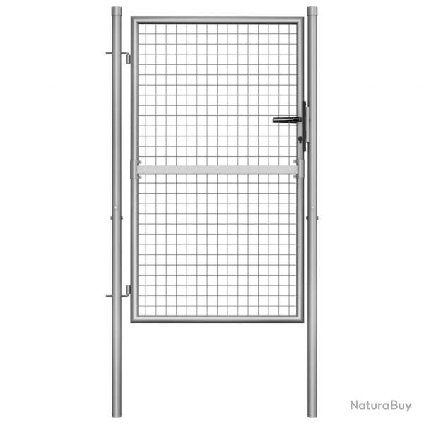 Porte de jardin Acier galvanis 105x175 cm Argent alsavelo