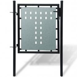 Portail simple de clôture Noir 100x150 cm alsavelo