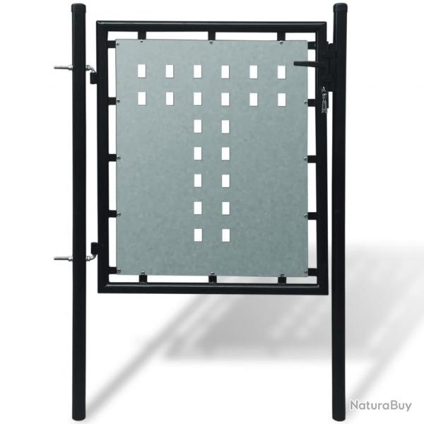 Portail simple de clture Noir 100x150 cm alsavelo