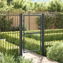 Portail en maille de jardin Acier galvanisé 100 x 200 cm Gris alsavelo