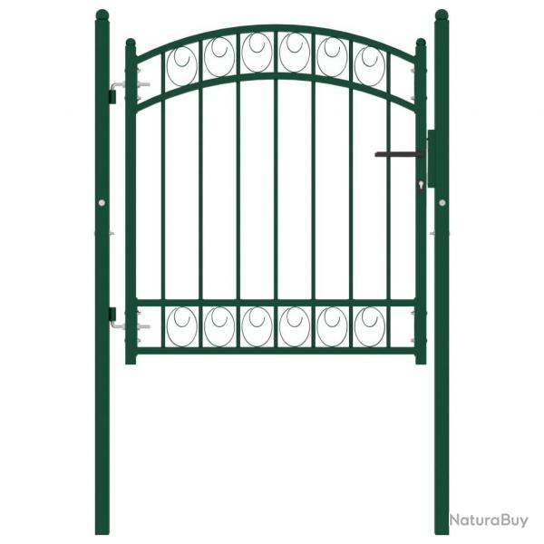Portail de clture avec dessus arqu Acier 100x100 cm Vert alsavelo
