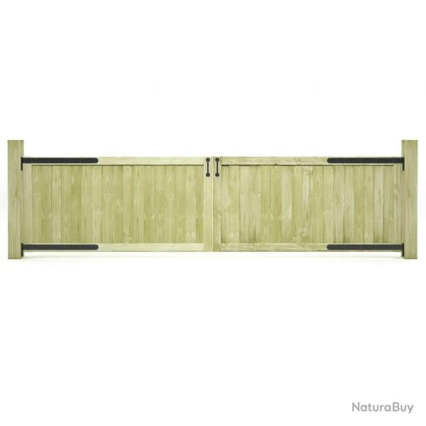 Portillons de jardin 2 pcs Bois de pin imprgn 300x75 cm alsavelo