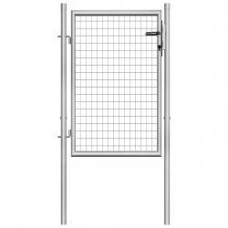 Porte de jardin Acier galvanisé 105x150 cm Argenté alsavelo