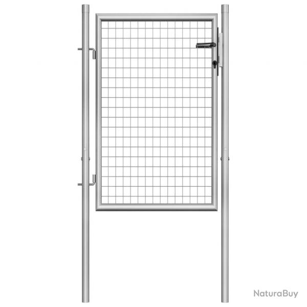 Porte de jardin Acier galvanis 105x150 cm Argent alsavelo